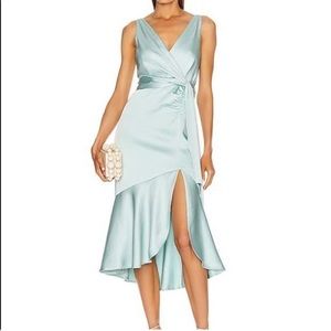 Jonathan Simkhai Mia Fluid Satin Dress Seafoam - Size 4
